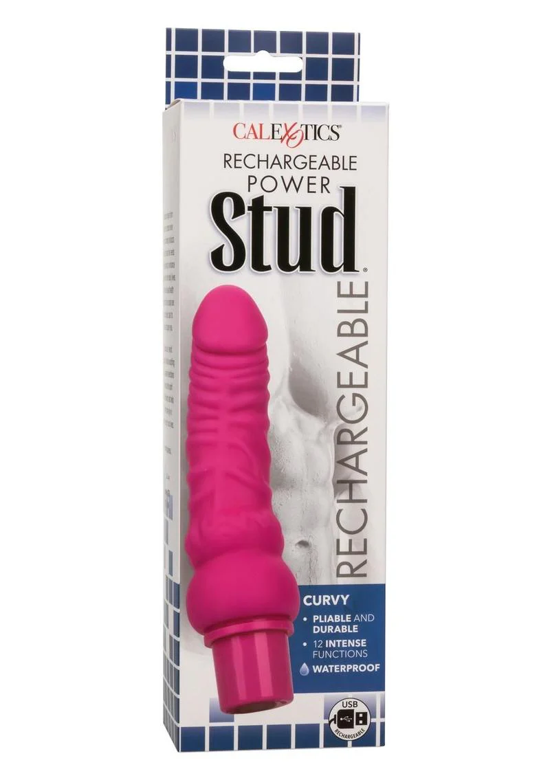 Rechargeable Power Stud Curvy Silicone Vibrating Dong - Image 7