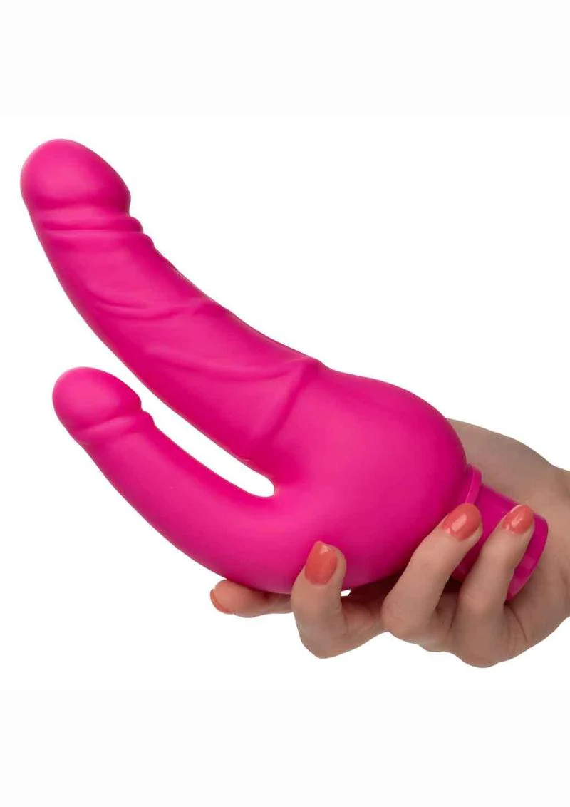 Rechargeable Power Stud Over and Under Silicone Vibrating Double Dong - Image 9