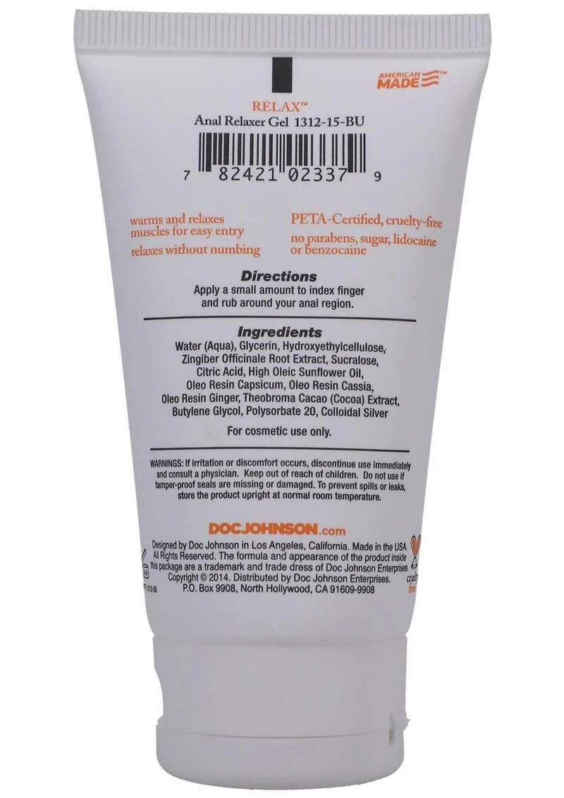Relax Anal Relaxer For Everyone Water Based Lubricant - Image 2