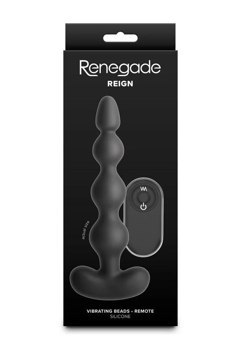 Renegade Reign Rechargeable Silicone Vibrating Anal Beads with Remote - Image 2