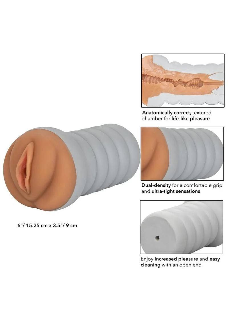 Ribbed Gripper Tight Pussy Dual Dense Textured Masturbator Stroker - Image 4