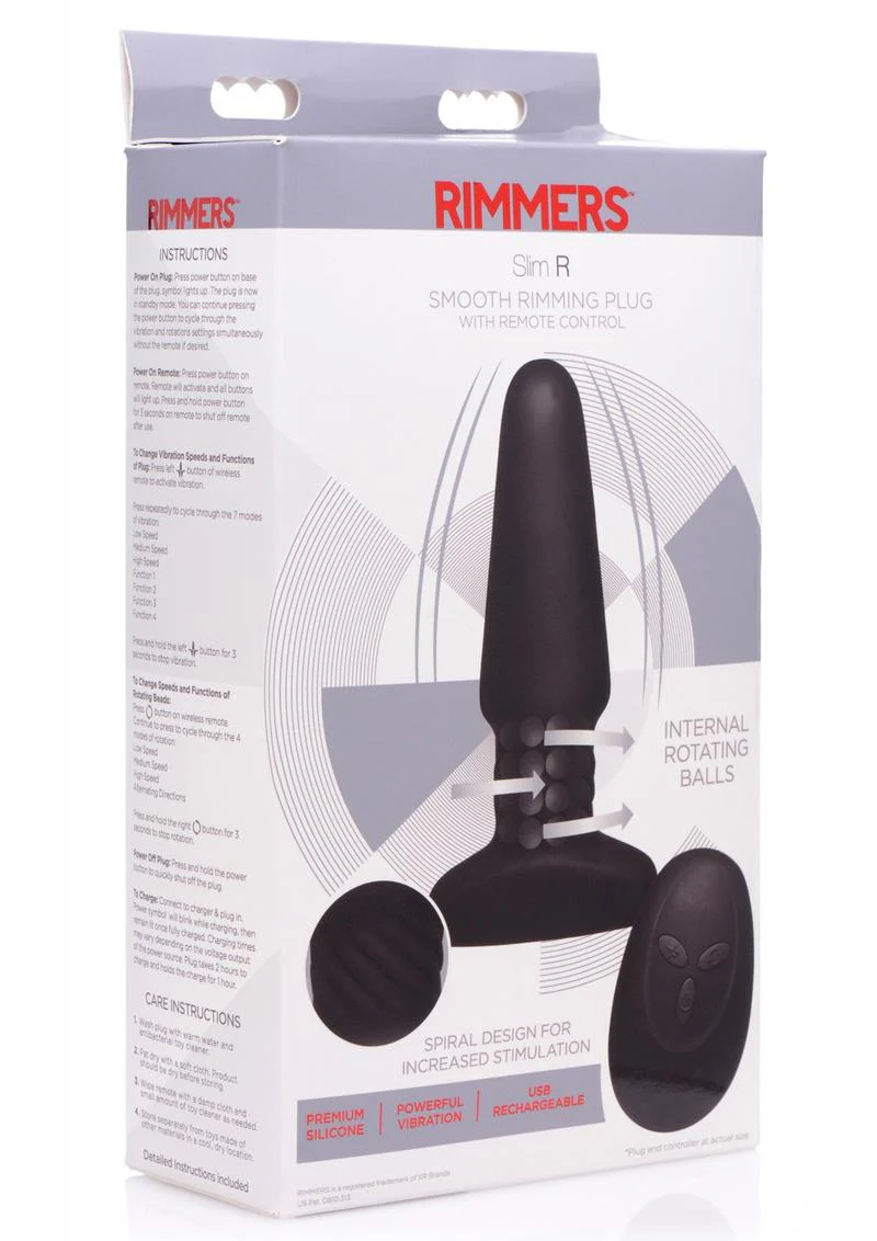 Rimmers Slim R Rechargeable Silicone Smooth Rimming Plug with Remote Control - Image 2