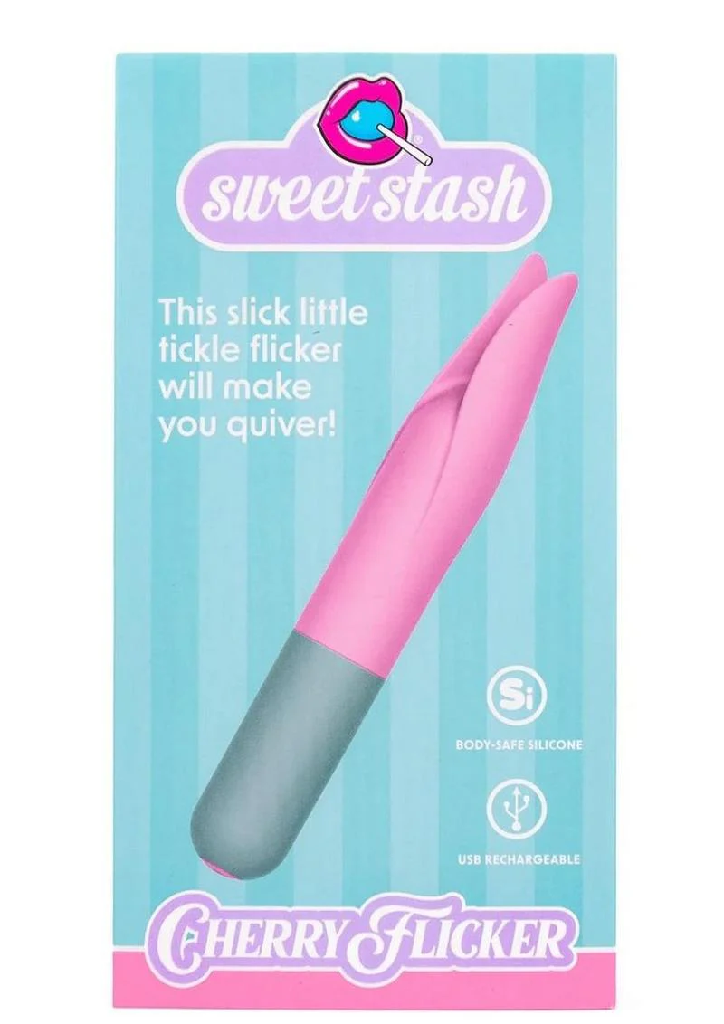 Rock Candy Cherry Flicker Rechargeable Silicone Tickler - Image 2