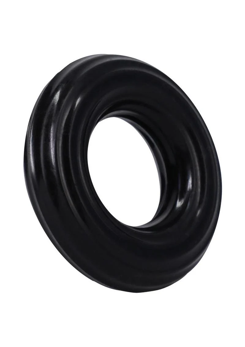 Rock Solid Ribbed Donut Silicone Cock Ring - Image 4