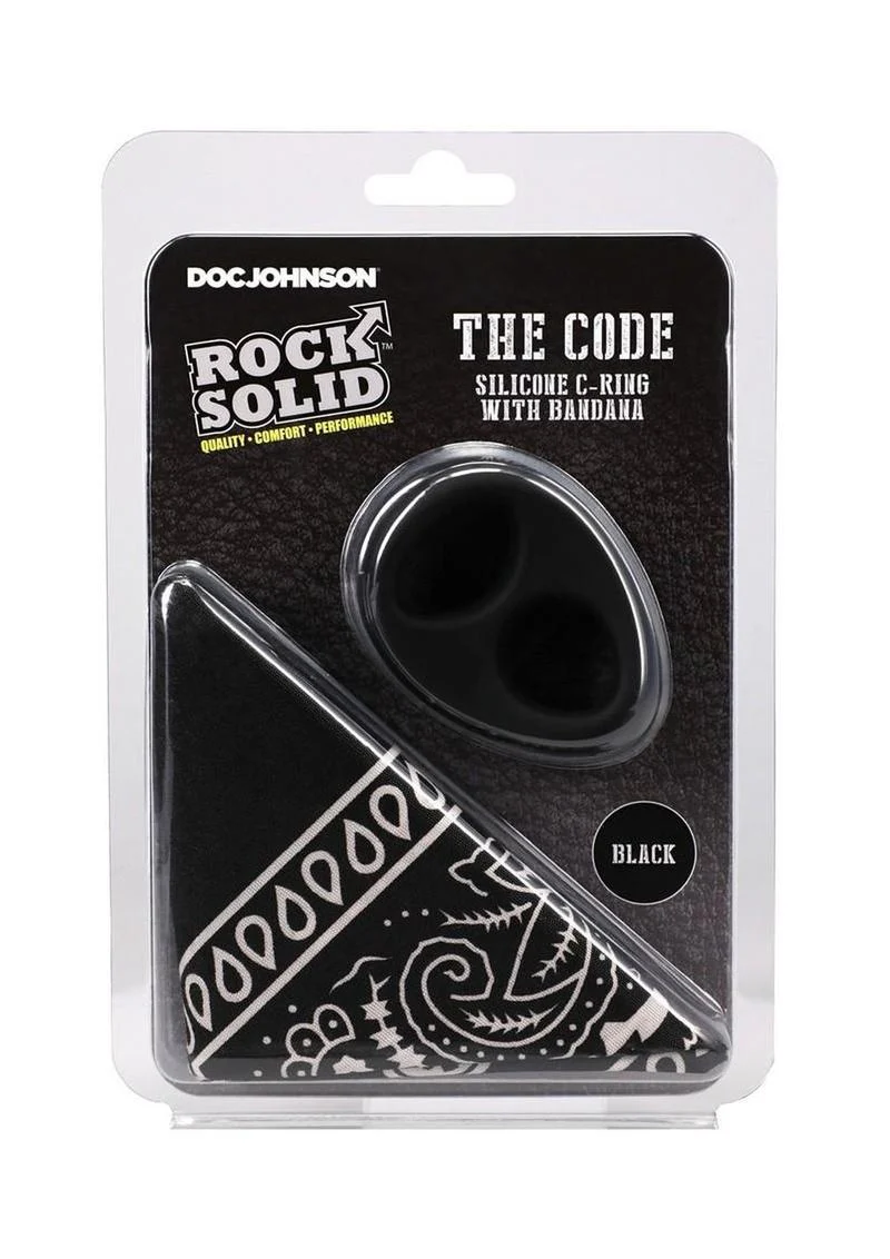 Rock Solid The Code Silicone Cock Ring with Bandana - Image 11