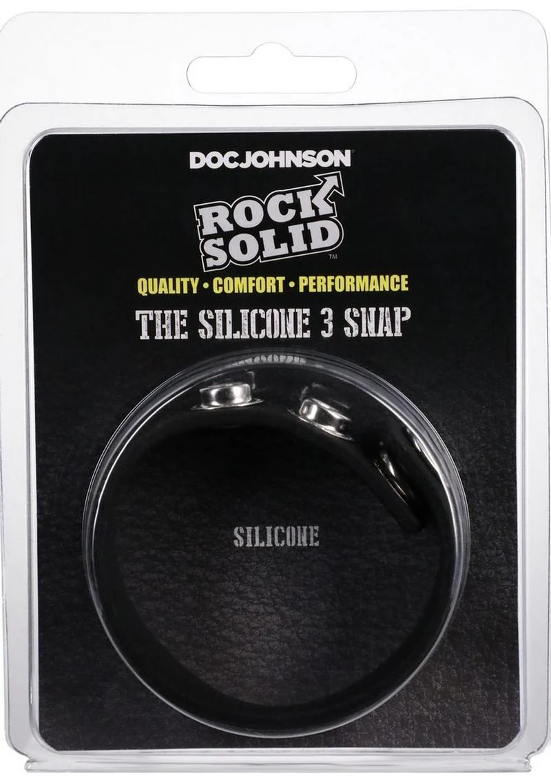 Rock Solid The Silicone 3-Snap Adjustable Cock Ring - Image 2