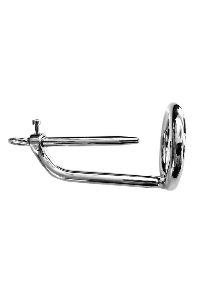Rouge Chastity Cock Ring and Urethral Probe - Stainless - Image 2