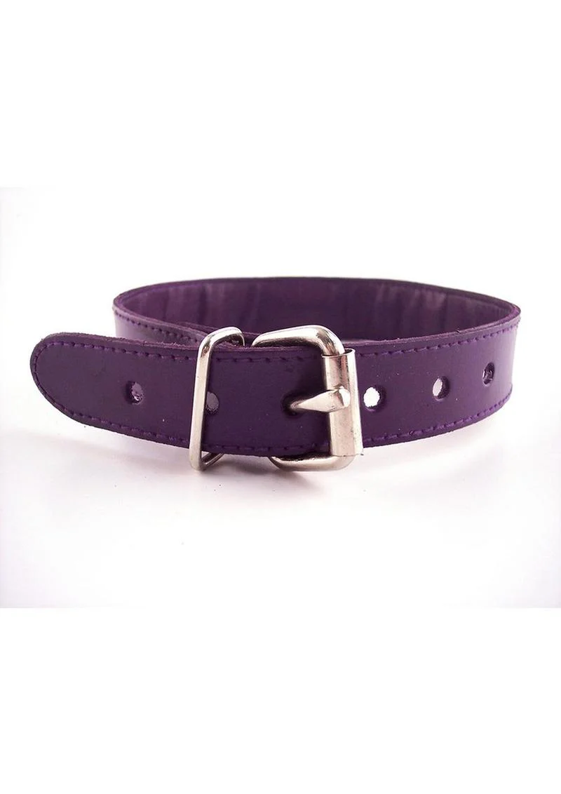 Rouge O Ring Studded Adjustable Leather Collar - Image 13