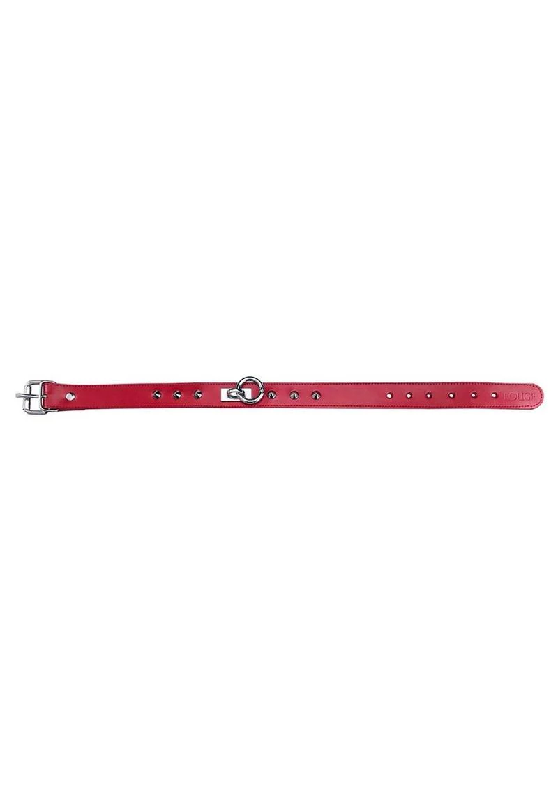 Rouge O Ring Studded Adjustable Leather Collar - Image 15