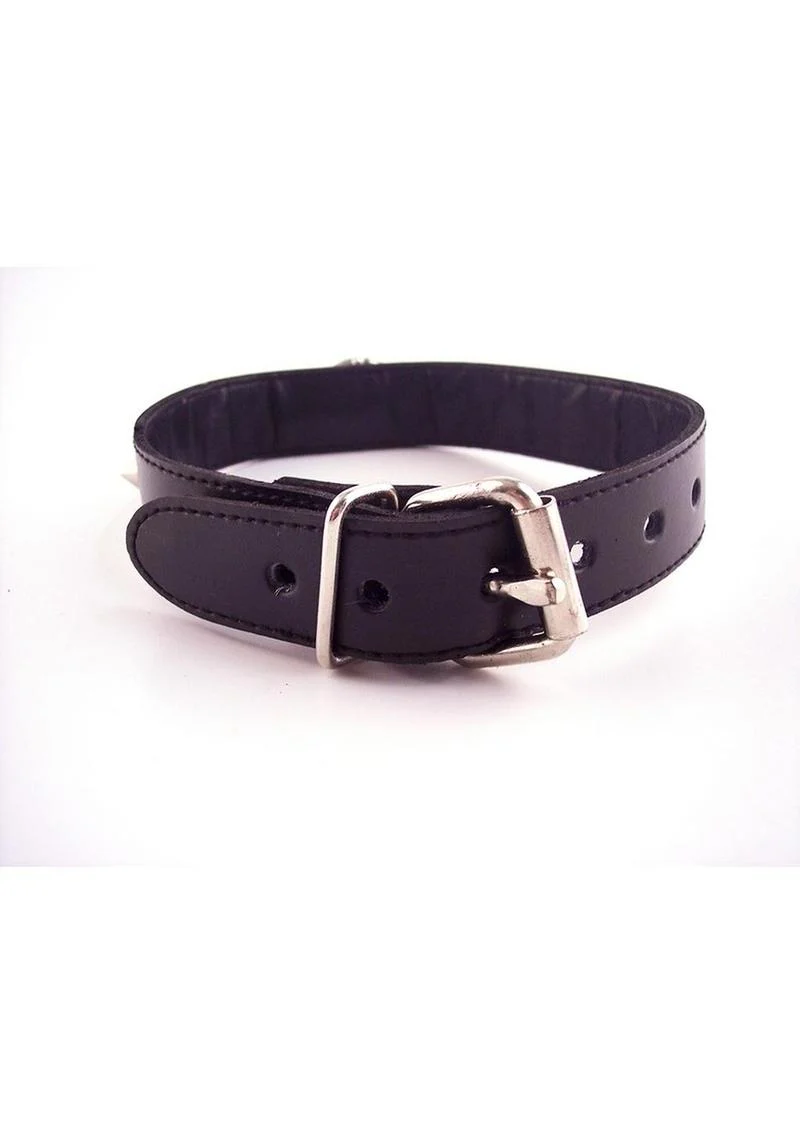 Rouge O Ring Studded Adjustable Leather Collar - Image 7