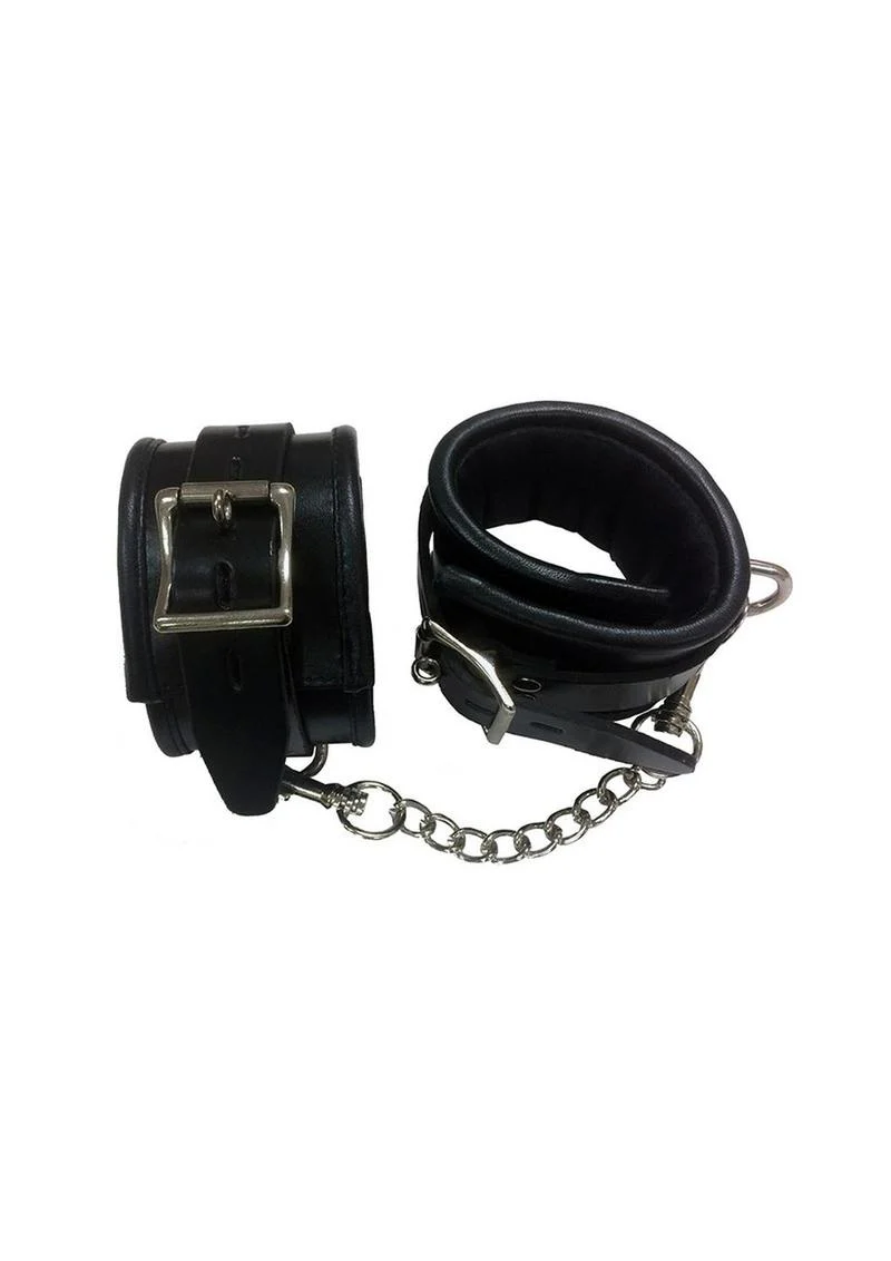 Rouge Padded Leather Adjustable Ankle Cuffs - Image 5