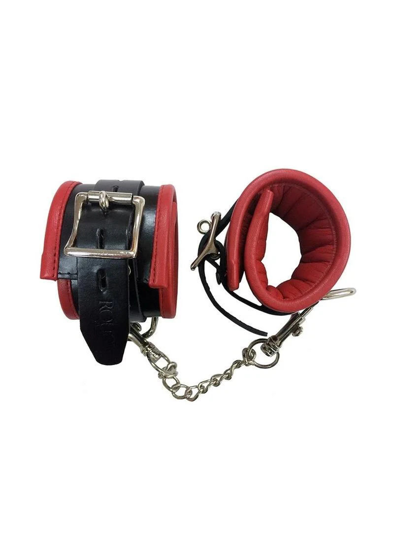 Rouge Padded Leather Adjustable Wrist Cuffs - Image 10