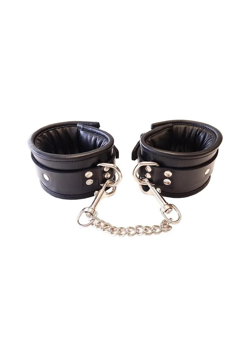 Rouge Padded Leather Adjustable Wrist Cuffs - Image 6
