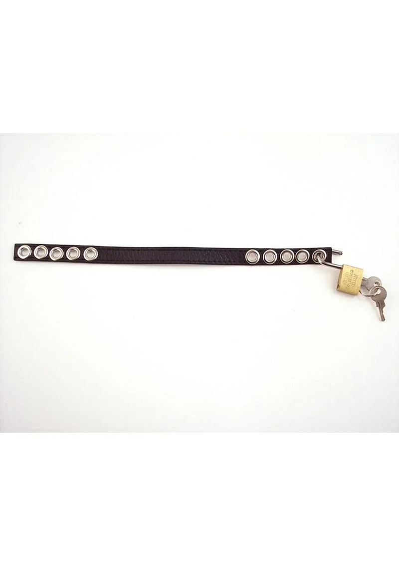 Rouge Padlocable Cock Strap Adjustable Leather Cock Ring - Image 2