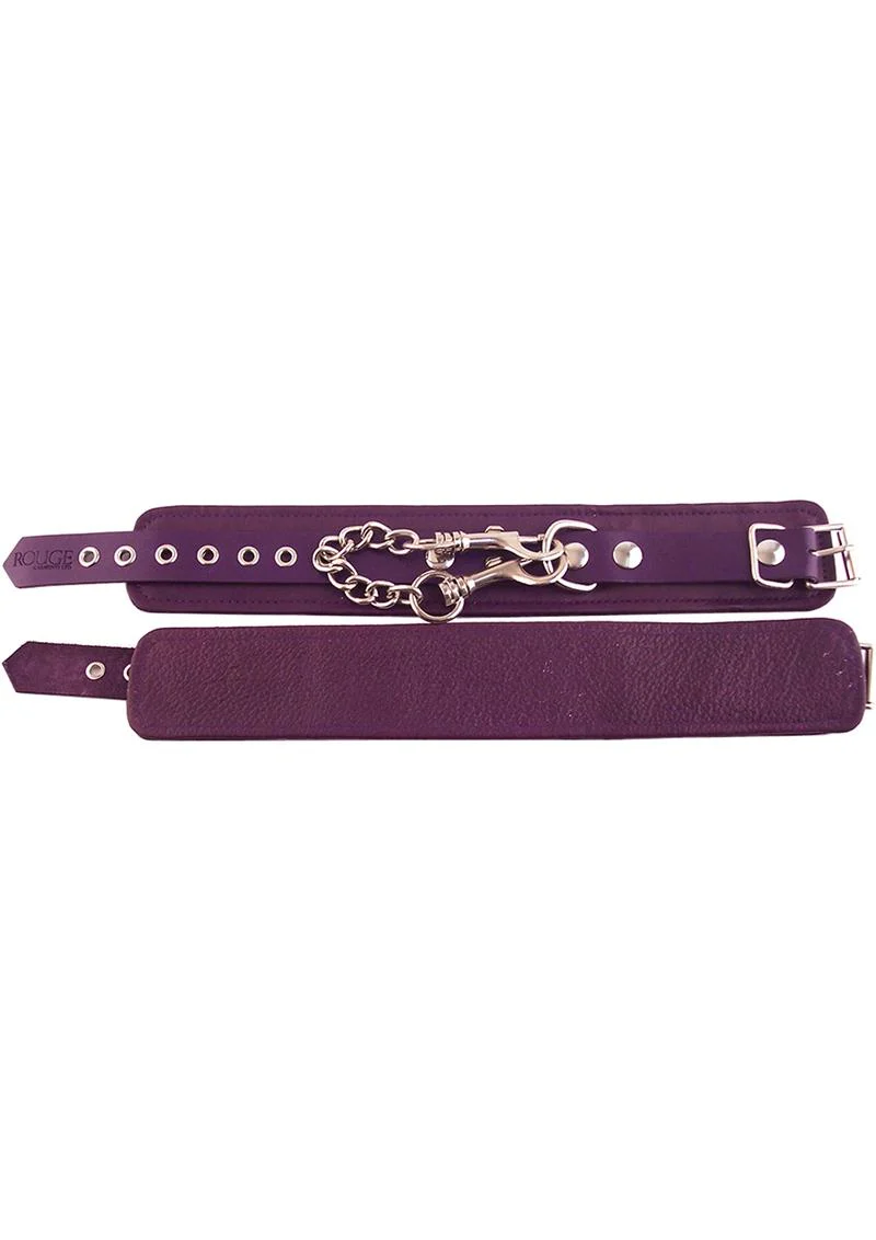 Rouge Plain Leather Adjustable Ankle Cuffs - Image 4