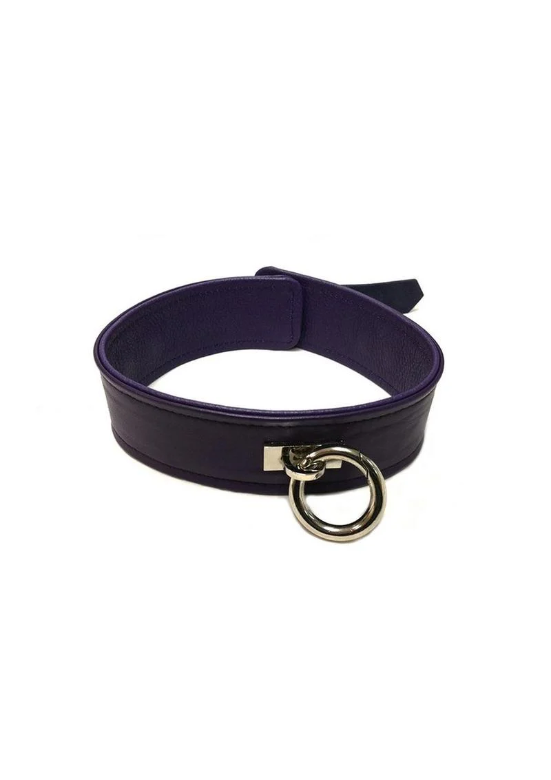 Rouge Plain Leather Adjustable Collar 1 Ring - Image 13