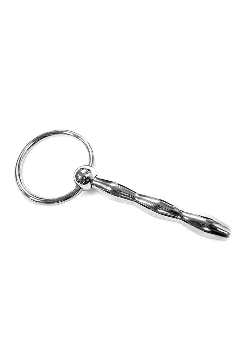 Rouge Ribbed Stainless Steel Urethral Probe - Image 2