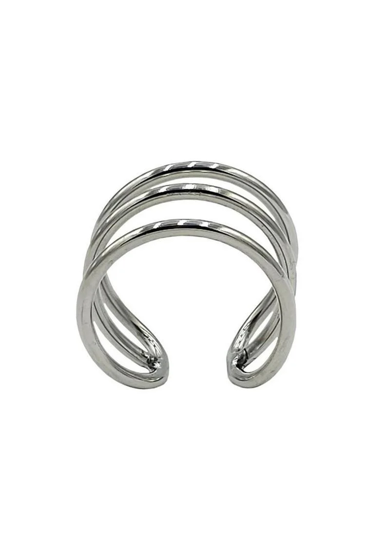 Rouge Stainless Steel Triple Wire Glans Ring - Image 4