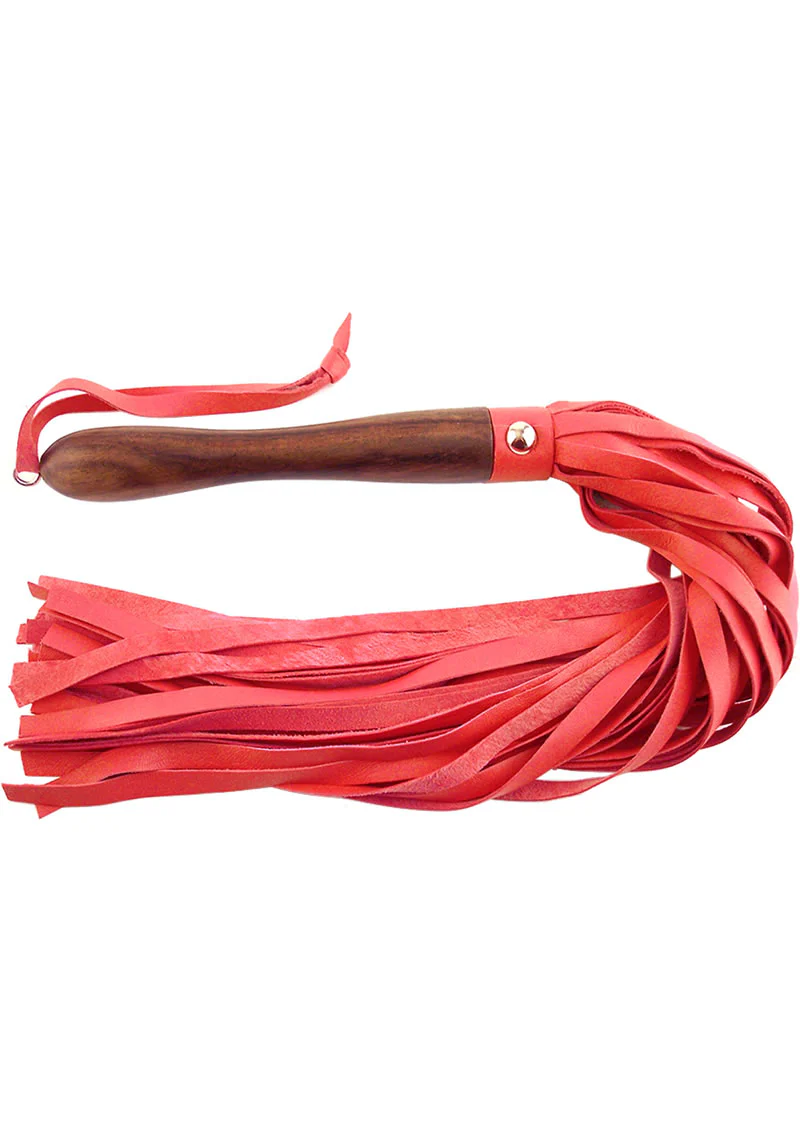 Rouge Wooden Handle Leather Flogger - Image 3