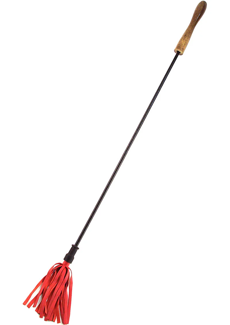Rouge Wooden Handle Leather Riding Crop - Image 2