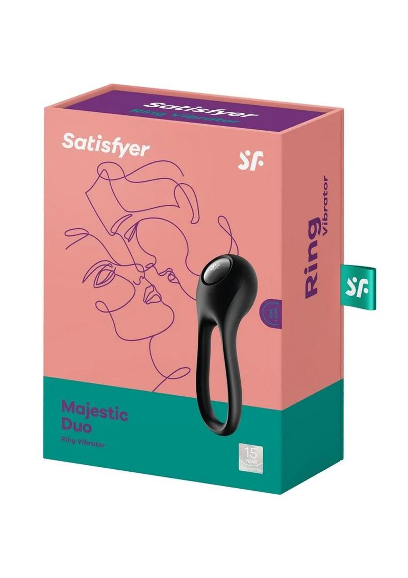 Satisfyer Majestic Duo Silicone Vibrating Cock and Ball Ring - Image 2