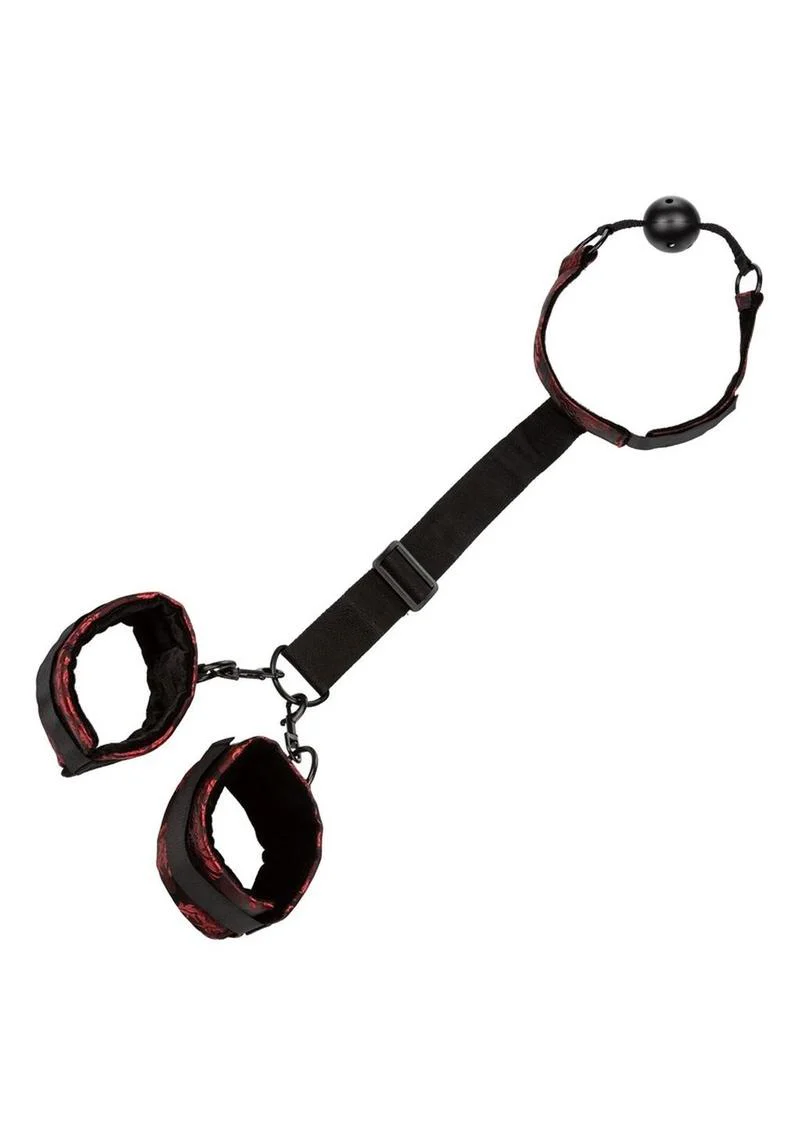 Scandal Breathable Ball Gag with Cuffs - Image 4