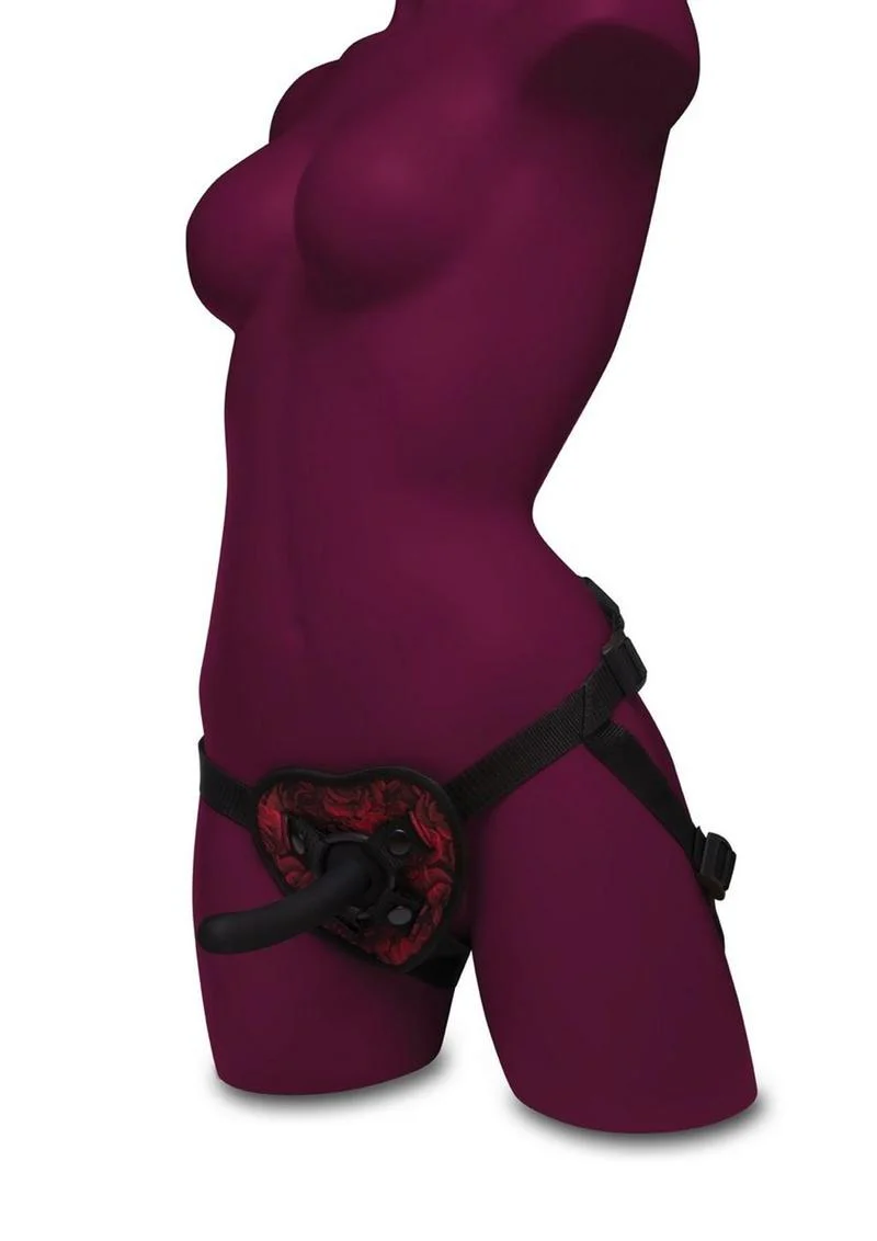 Secret Kisses Rosegasm Strap-On Harness with G-Spot Dildo and Blindfold - Image 3