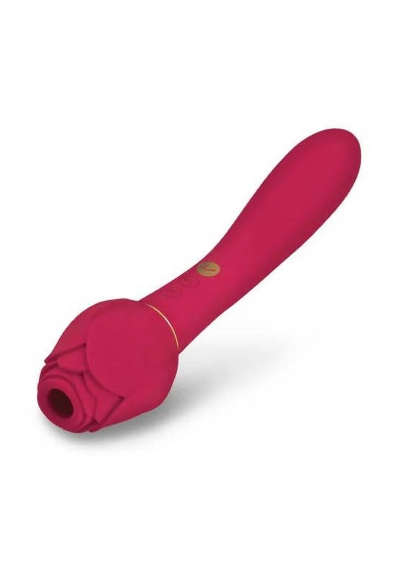 Secret Kisses Rosegasm Twosome Rechargeable Silicone Dual End Vibrator with Clitoral Stimulator - Image 3