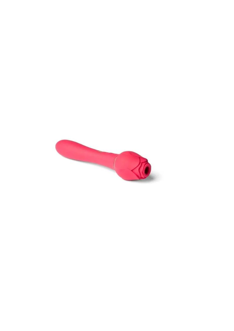Secret Kisses Rosegasm Twosome Rechargeable Silicone Dual End Vibrator with Clitoral Stimulator - Image 4
