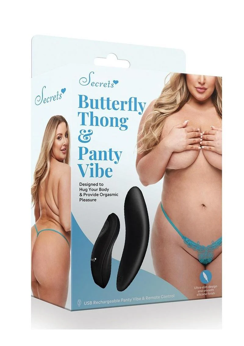 Secrets Butterfly Panty and Rechargeable Remote Control Panty Vibe - Q/S - Image 2