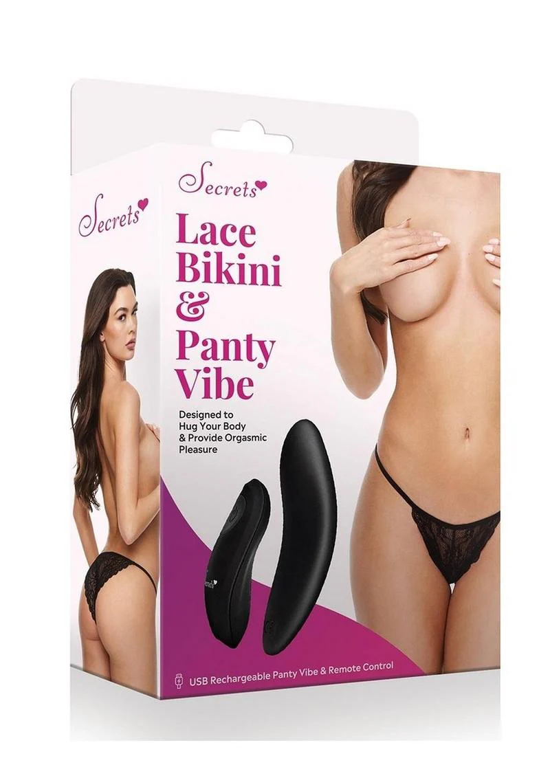 Secrets Lace Panty and Rechargeable Remote Control Panty Vibe - Image 11