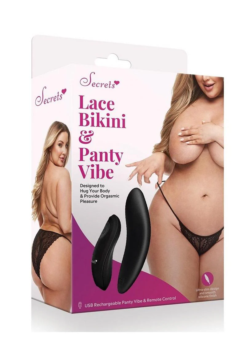 Secrets Lace Panty and Rechargeable Remote Control Panty Vibe - Image 6