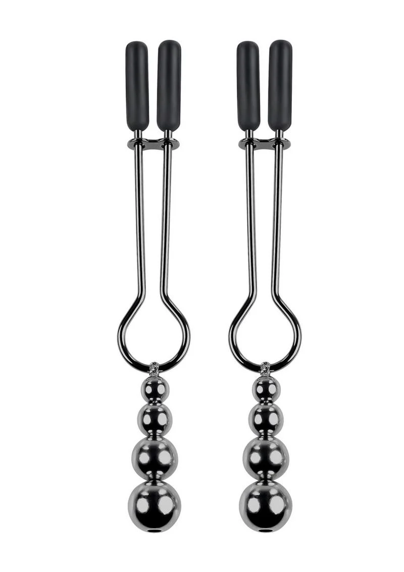 Selopa Beaded Nipple Clamps - Black Chrome - Image 4