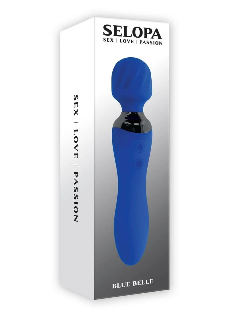 Selopa Blue Belle Silicone Rechargeable Dual End Vibrating Wand - Image 2