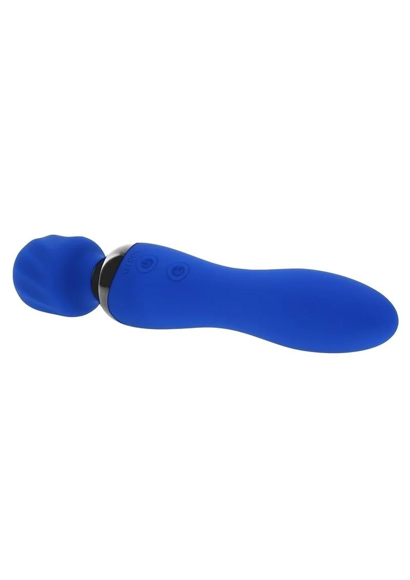 Selopa Blue Belle Silicone Rechargeable Dual End Vibrating Wand - Image 3