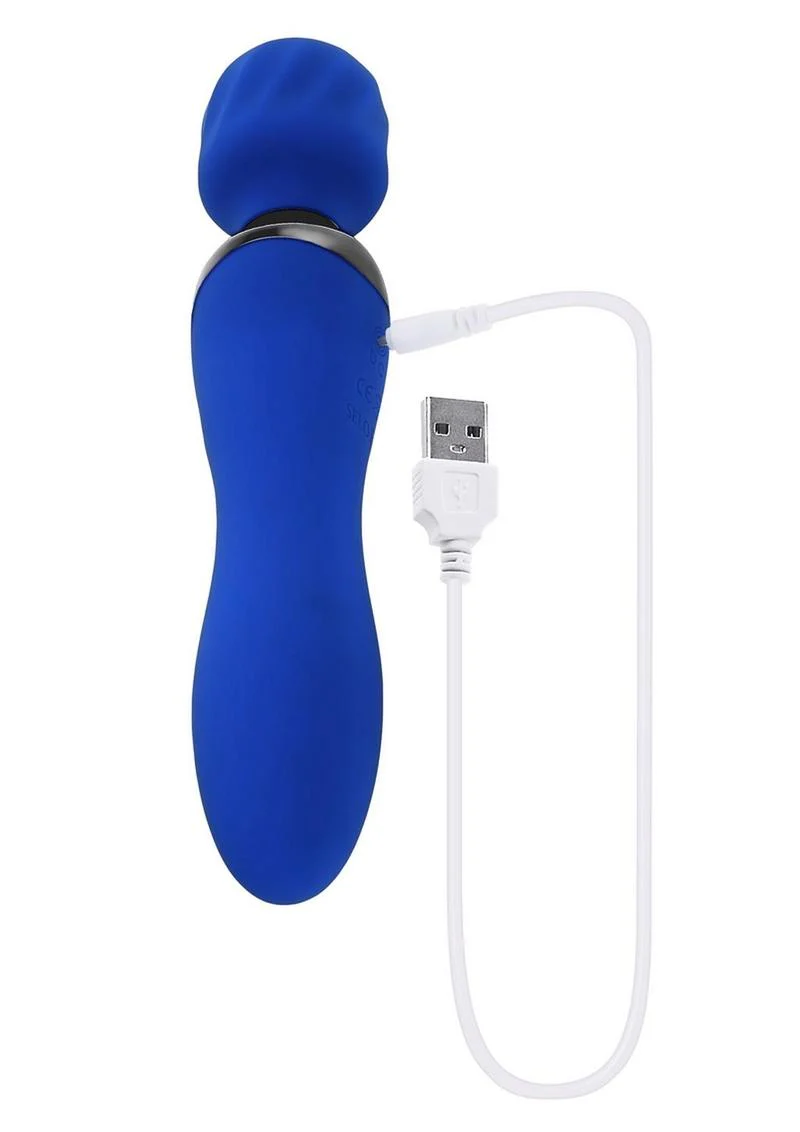 Selopa Blue Belle Silicone Rechargeable Dual End Vibrating Wand - Image 4