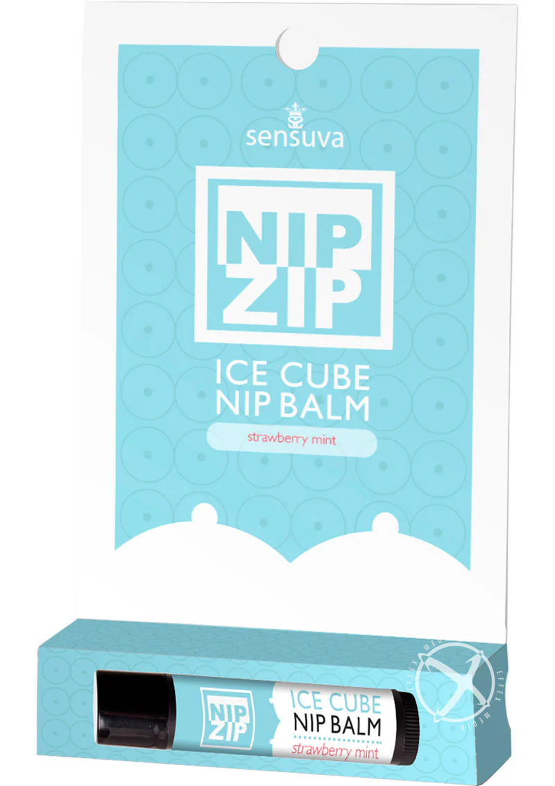 Sensuva Nip Zip Ice Cube Nip Balm Strawberry Mint Flavor - Image 2