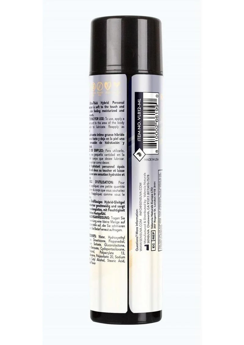 Sensuva Ultra-Thick Anal Hybrid Personal Moisturizer Lubricant High Ph Formula Original Unflavored - Image 3