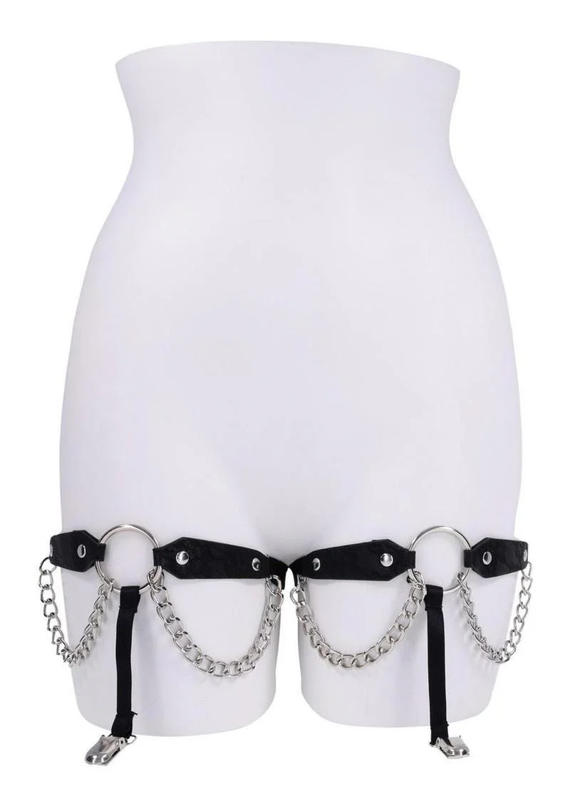 Sex and Mischief Chain Lace Garters - Image 3