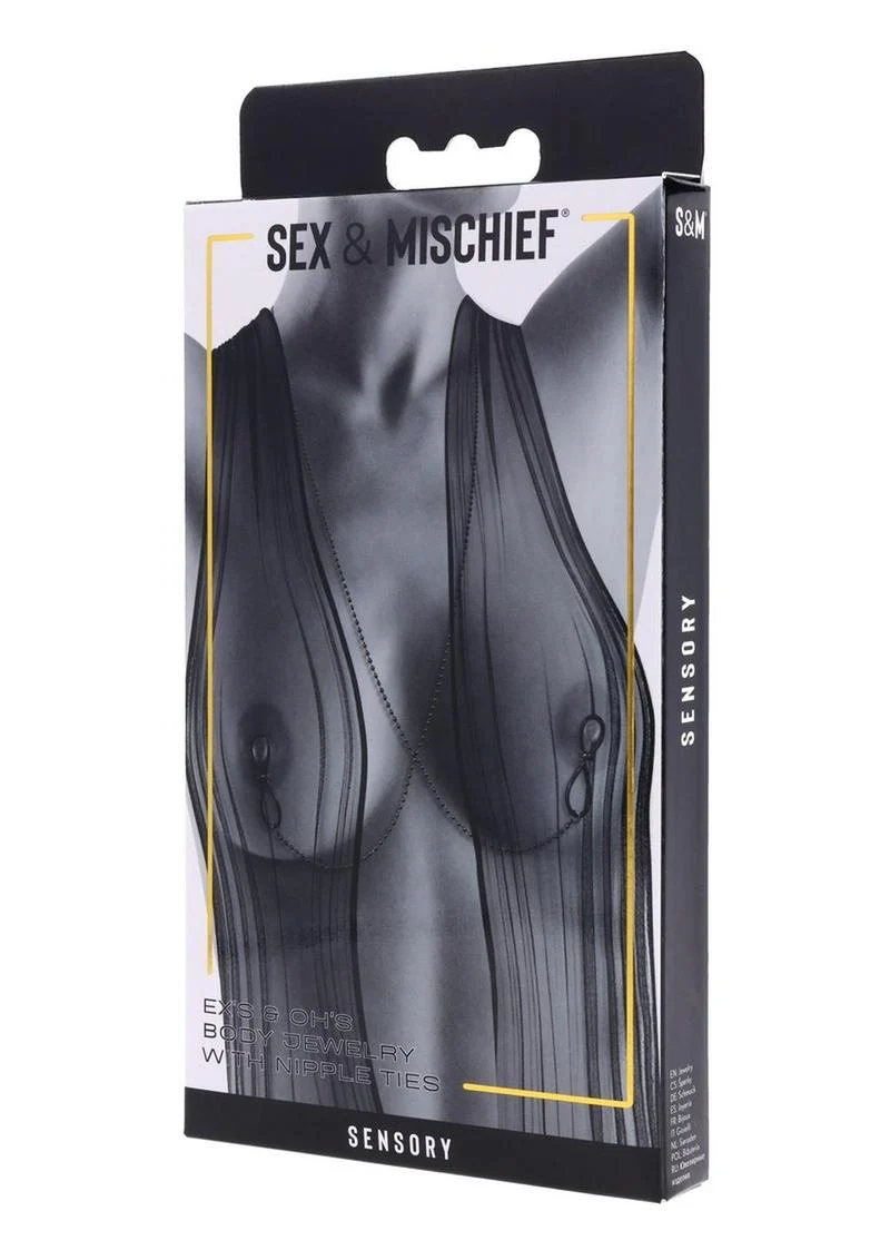 Sex and Mischief Ex's Andamp; Oh's Body Jewelry with Nipple Ties - Image 2