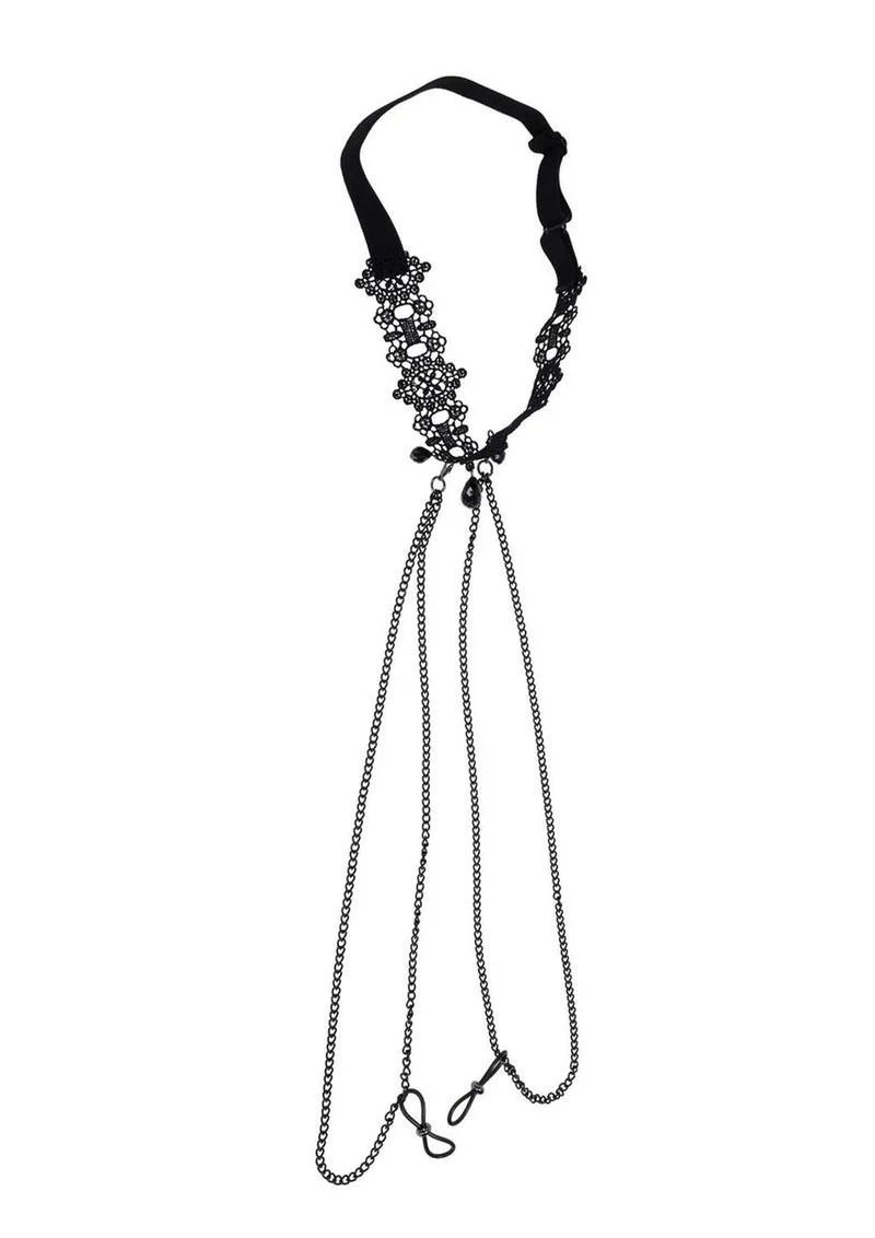 Sex and Mischief Lace Collar with Nipple Ties