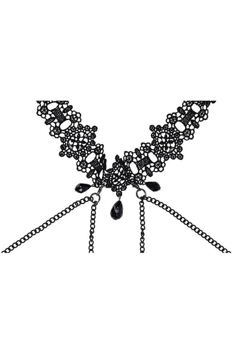 Sex and Mischief Lace Collar with Nipple Ties - Image 3