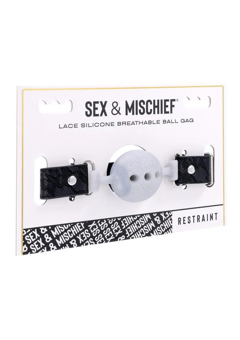 Sex and Mischief Lace Silicone Breathable Ball Gag - Image 2