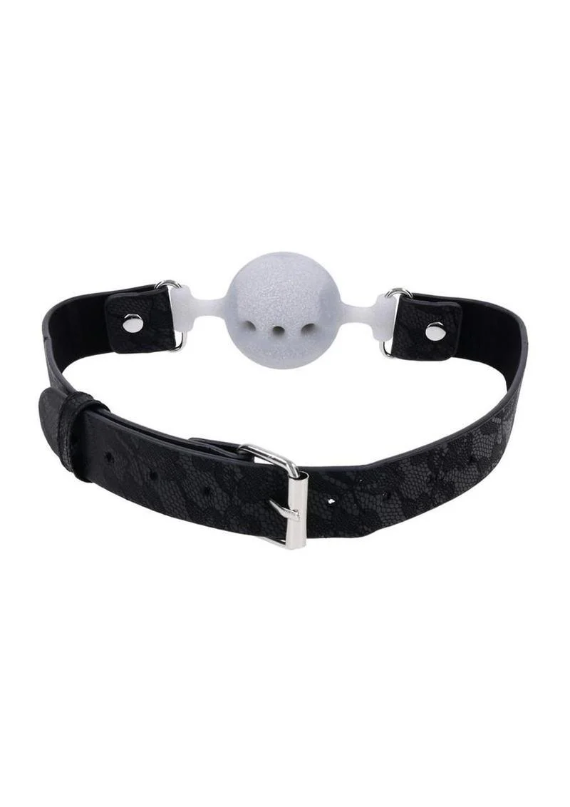 Sex and Mischief Lace Silicone Breathable Ball Gag - Image 3