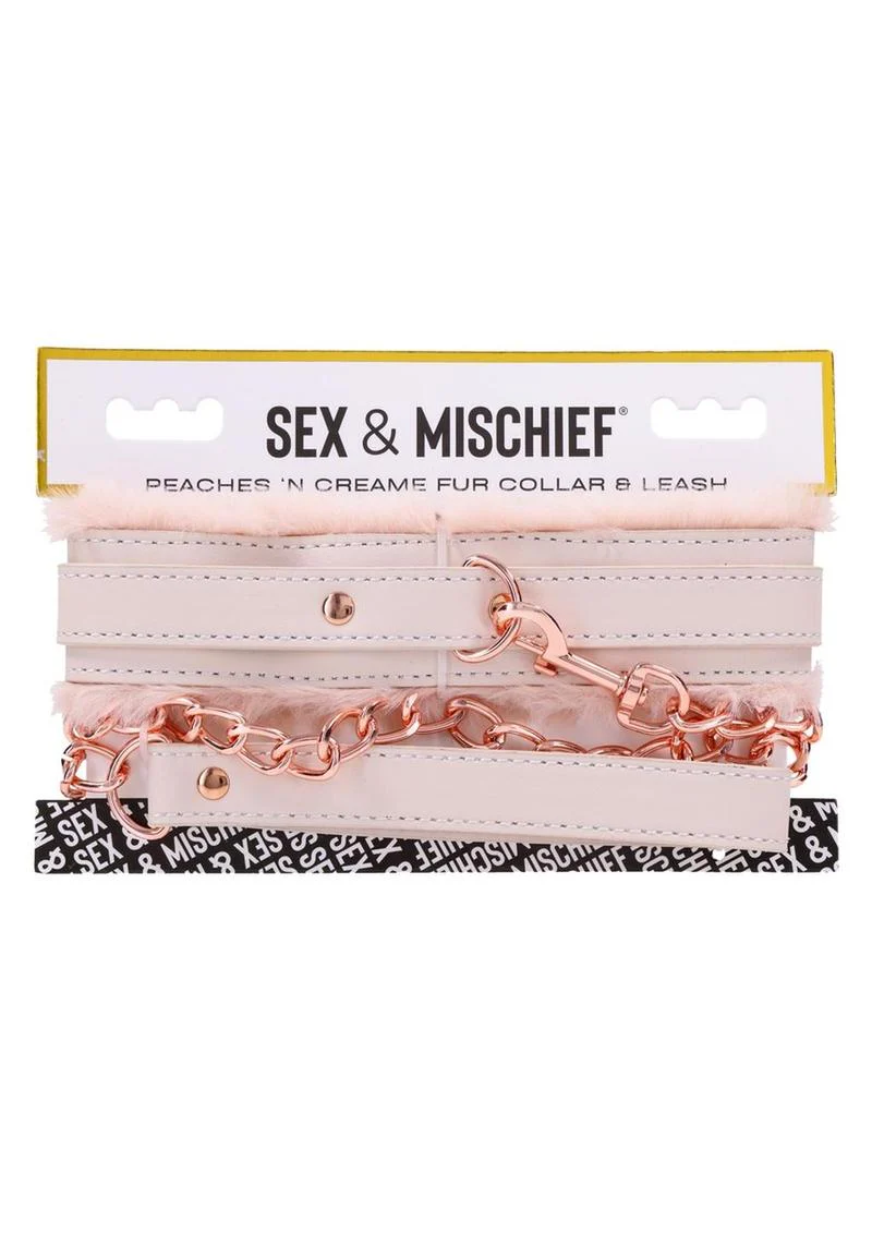 Sex and Mischief Peaches N Creame Fur Collar Andamp; Leash - Image 2