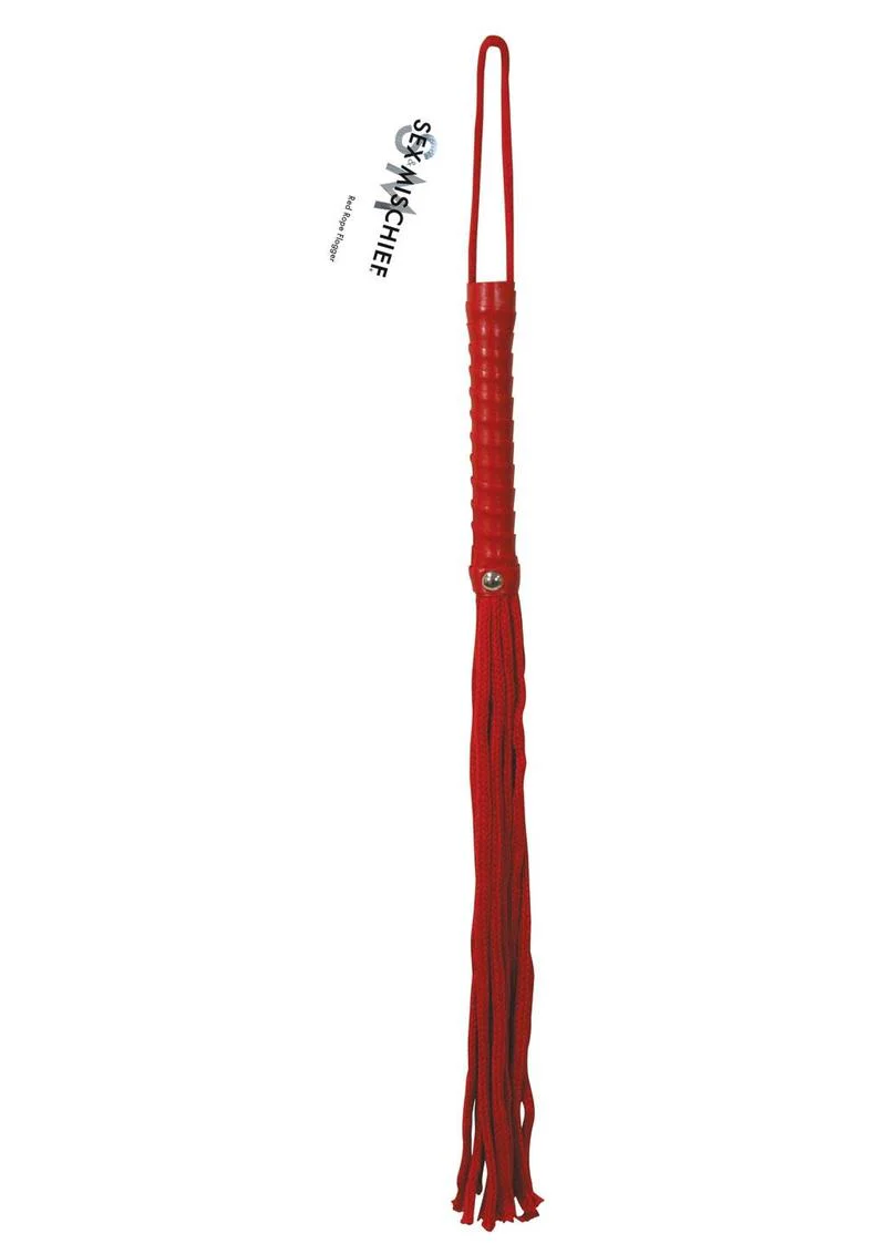 Sex and Mischief Red Rope Flogger - Image 2