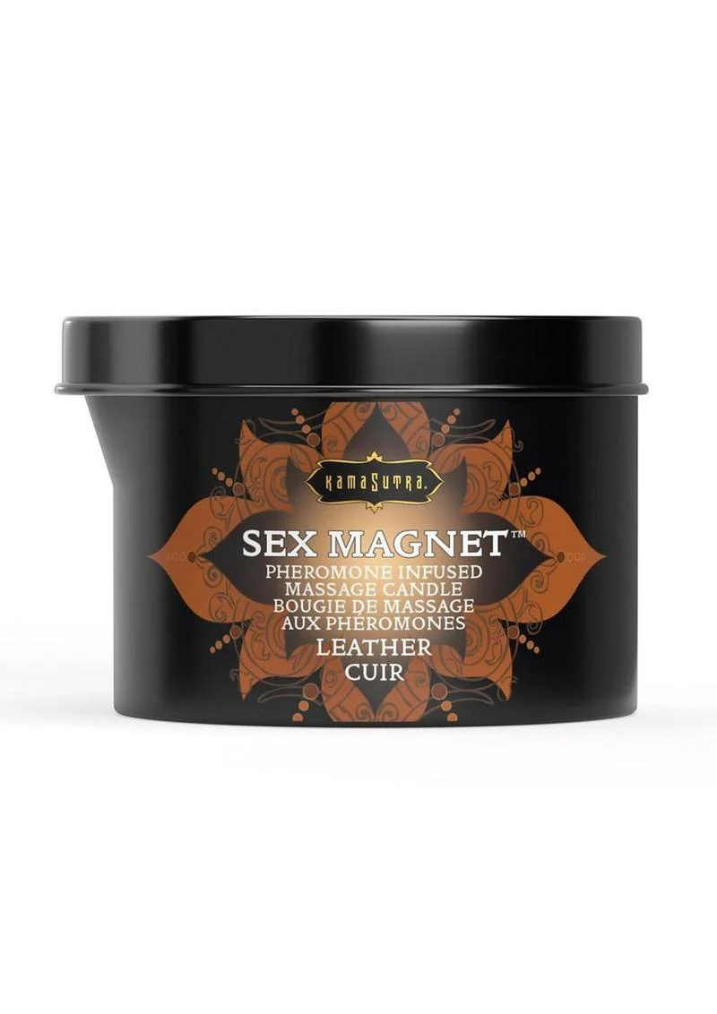 Sex Magnet Pheromone Massage Candle with Pour Spout - Leather