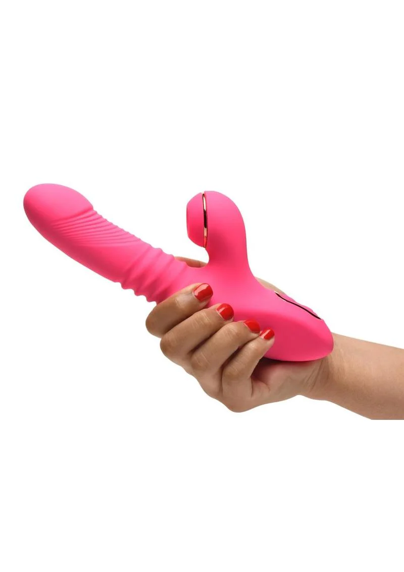 Shegasm Pro-Thrust Thrusting Suction Rechargeable Silicone Rabbit Vibrator - Image 4