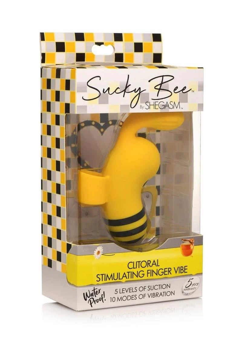 Shegasm Sucky Bee Rechargeable Silicone Clitoral Stimulating Finger Vibrator - Image 2