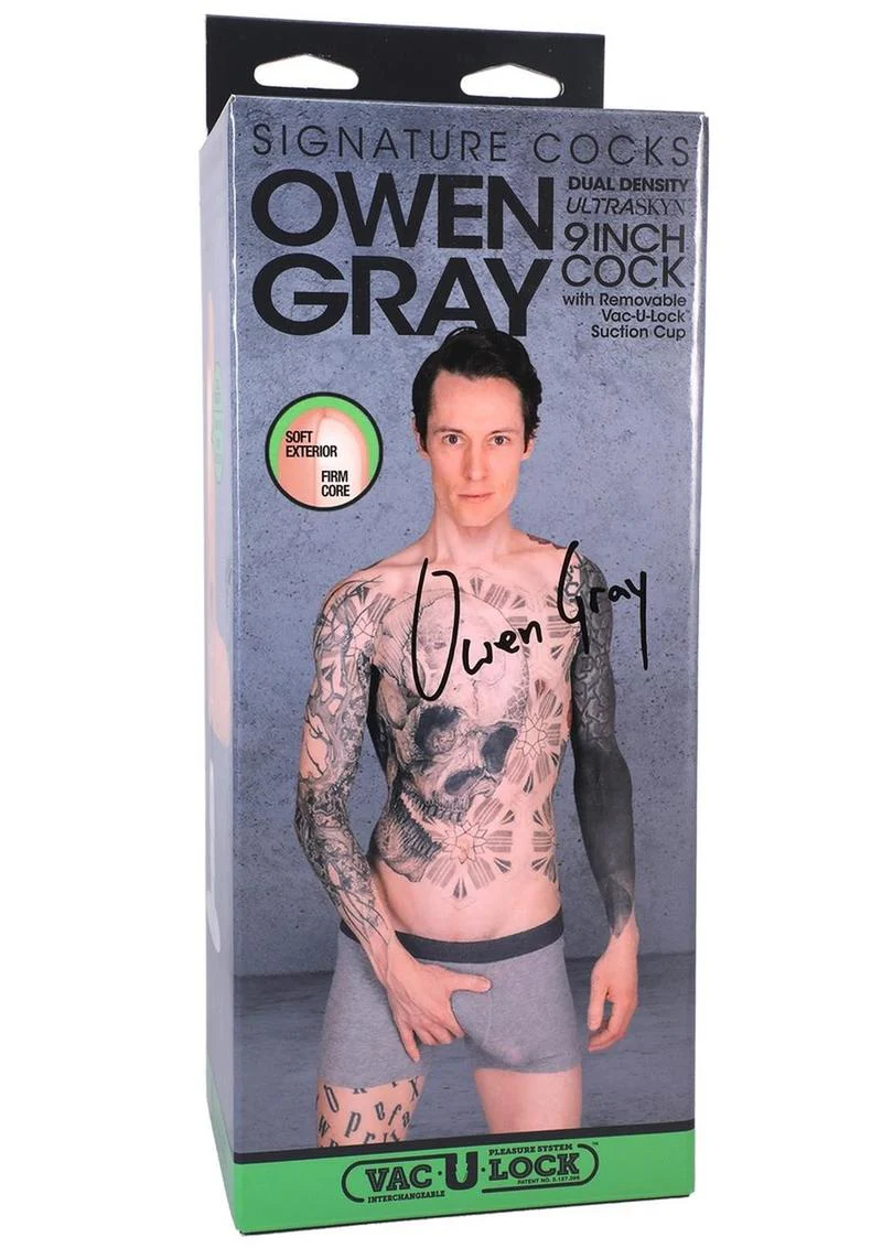 Signature Cocks Ultraskyn Owen Gray Dildo with Removable Suction Cup - Image 2